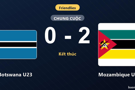 Mozambique U23 giành chiến thắng 2-0, Botswana U23 nhận thất bại ở trận giao hữu