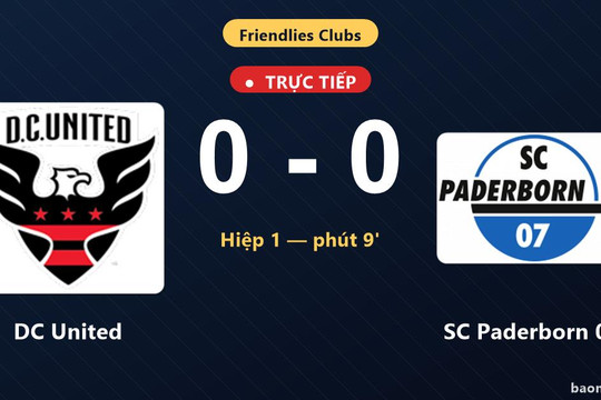 Trực tiếp DC United vs SC Paderborn 07: Trận đấu đang diễn ra