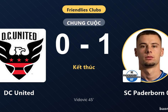 SC Paderborn 07 thắng tối thiểu 1-0, DC United ngậm ngùi nhận thất bại