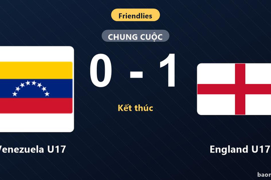 Thắng tối thiểu Venezuela U17, England U17 hưởng niềm vui ở trận giao hữu