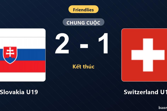 Bị dẫn bàn sớm, Slovakia U19 ngược dòng đánh bại Switzerland U19