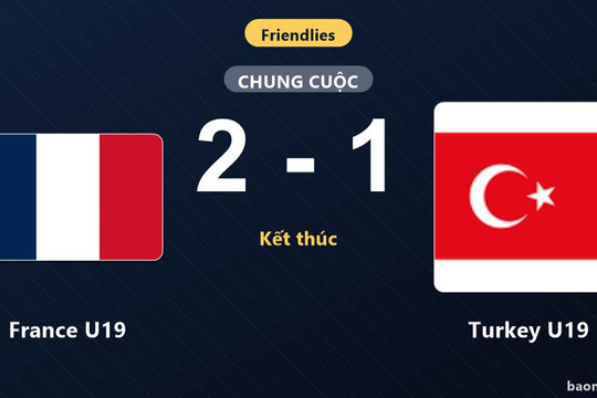 Ghi hai bàn chớp nhoáng, France U19 vượt qua nỗ lực rượt đuổi của Turkey U19