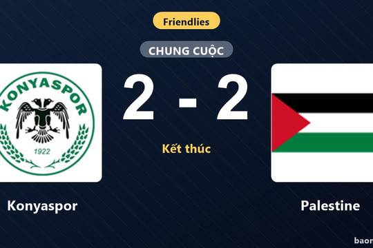 Konyaspor bất phân thắng bại với Palestine trong trận giao hữu quốc tế