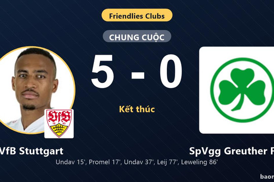 Vùi dập SpVgg Greuther Fürth 5-0, VfB Stuttgart phô diễn sức mạnh vượt trội