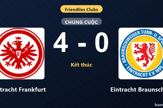 Eintracht Frankfurt thắng lớn, Eintracht Braunschweig nhận thất bại nặng nề