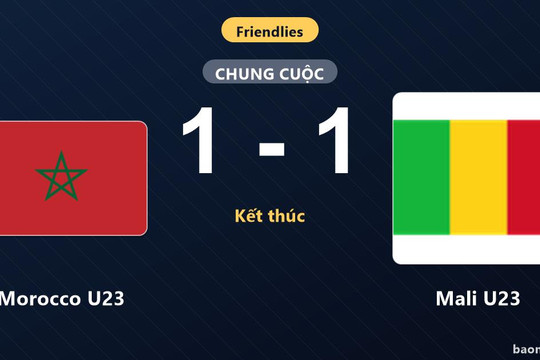 Morocco U23 rượt đuổi tỷ số và chia điểm trước Mali U23