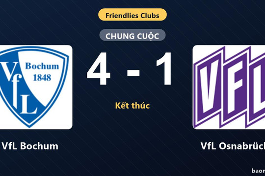Thắng thuyết phục VfL Osnabrück, VfL Bochum tạo đà hưng phấn ở trận giao hữu