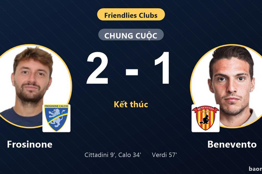 Benevento rượt đuổi bất thành, Frosinone giành chiến thắng trong trận giao hữu