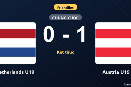 Gục ngã trước Austria U19, Netherlands U19 nối dài chuỗi trận không thắng