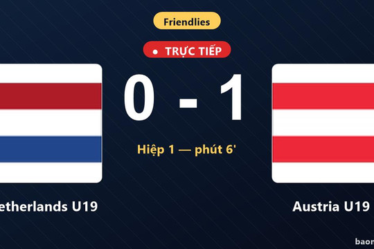 Trực tiếp Netherlands U19 vs Austria U19: Hiệp 2 bắt đầu, Austria U19 dẫn 1-0