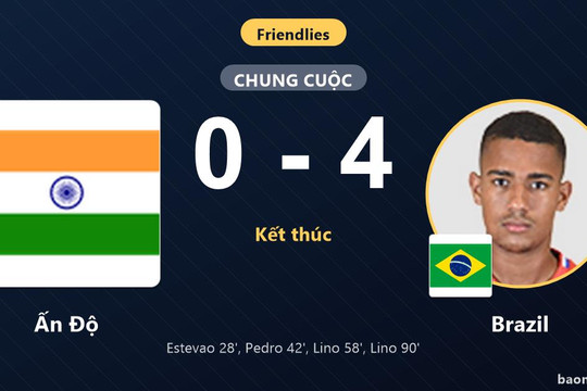 Đè bẹp Ấn Độ 0-4, Brazil phô diễn đẳng cấp vượt trội tại Kolkata