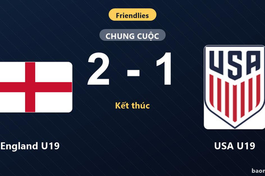 England U19 thắng sát nút, USA U19 rượt đuổi bất thành trong trận giao hữu