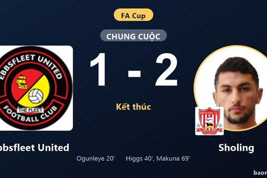 Ngược dòng kịch tính, Sholing đánh bại Ebbsfleet United tại vòng loại FA Cup