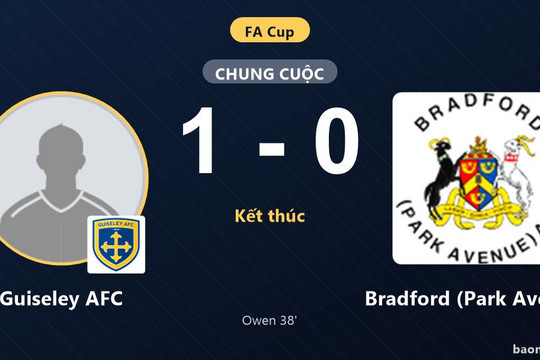 Vượt qua Bradford Park Avenue 1-0, Guiseley AFC gieo sầu cho đối thủ ở vòng loại FA Cup