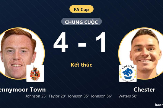 Spennymoor Town vùi dập Chester với chiến thắng áp đảo tại FA Cup