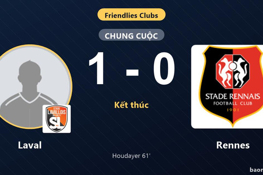 Houdayer lập công giúp Laval đánh bại Rennes trong trận giao hữu