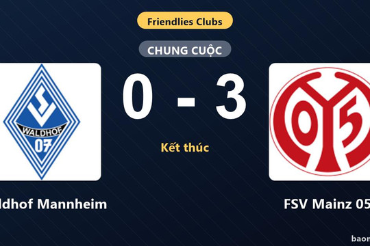 FSV Mainz 05 thị uy sức mạnh, đánh bại Waldhof Mannheim ở trận giao hữu