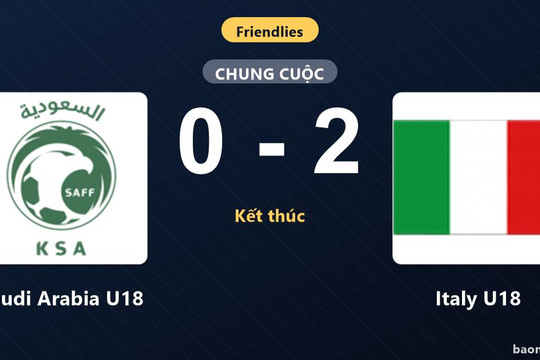 Đánh bại Saudi Arabia U18, Italy U18 ca khúc khải hoàn ở trận giao hữu quốc tế