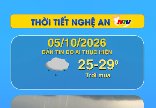 Thời tiết Nghệ An hôm nay 05/10/2026