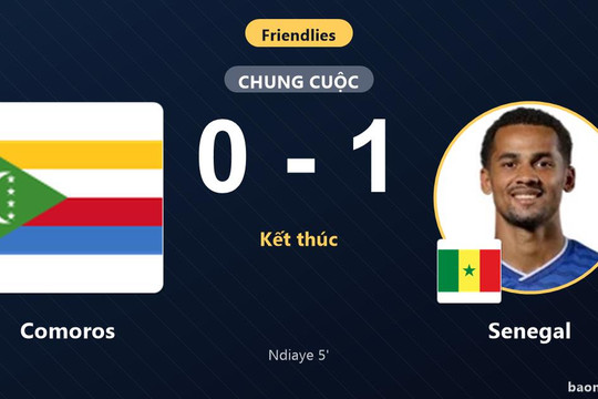 Senegal thắng sát nút Comoros nhờ pha lập công chớp nhoáng của Ndiaye