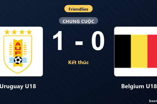Uruguay U18 đánh bại Belgium U18 trong trận giao hữu quốc tế