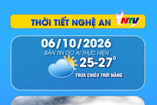 Thời tiết Nghệ An hôm nay 06/10/2026