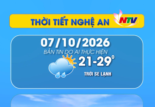 Thời tiết Nghệ An hôm nay 07/10/2026