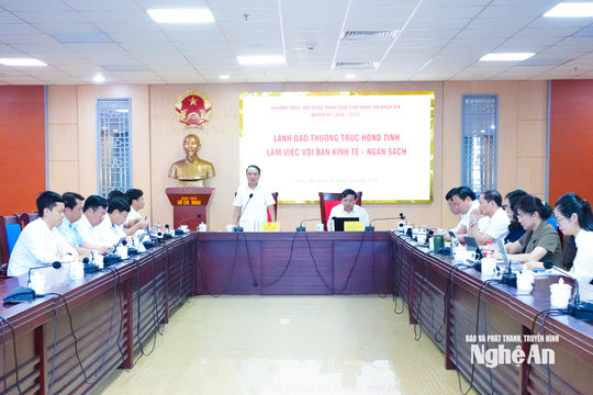 Thường trực HĐND tỉnh làm việc với Ban Kinh tế - Ngân sách về 5 nhóm vấn đề trọng tâm
