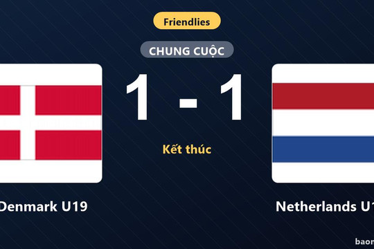 Bị gỡ hòa phút 90, Denmark U19 ngậm ngùi chia điểm với Netherlands U19