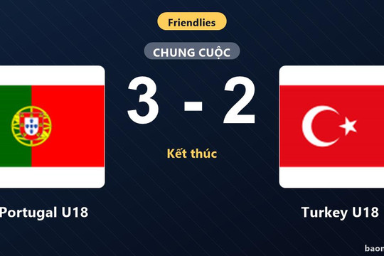 Đánh bại Turkey U18, Portugal U18 giành chiến thắng ở trận giao hữu quốc tế