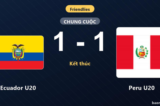 Ecuador U20 và Peru U20 bất phân thắng bại trong trận giao hữu