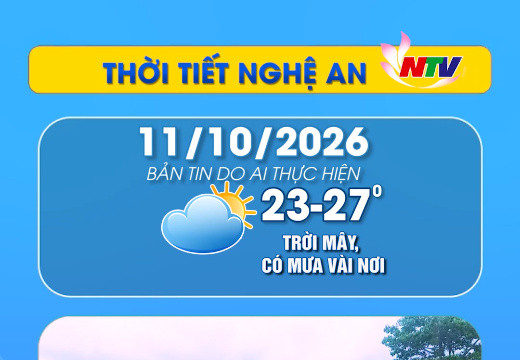 Thời tiết Nghệ An hôm nay 11/10/2026