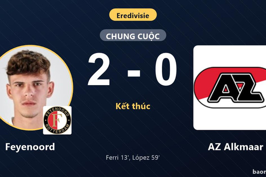 Hạ gục AZ Alkmaar, Feyenoord áp sát ngôi đầu Eredivisie