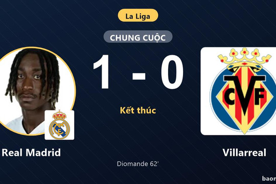 Hạ Villarreal 1-0, Real Madrid củng cố top 4 khiến đối thủ dậm chân ở hạng 9