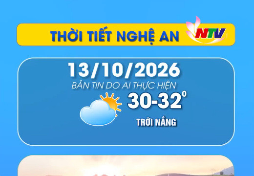 Thời tiết Nghệ An hôm nay 13/10/2026