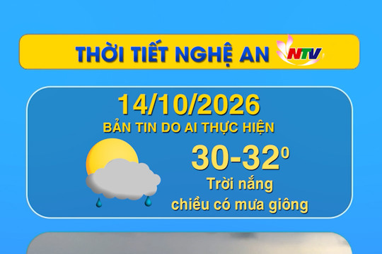 Thời tiết Nghệ An hôm nay - 14/10/2026