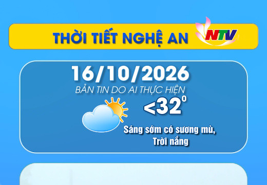 Thời tiết Nghệ An hôm nay 16/10/2026