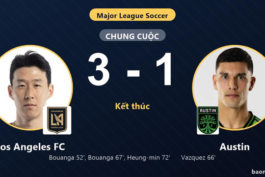 Hạ Austin 3-1, Los Angeles FC củng cố hạng 6 trong khi đối thủ chìm ở nhóm cuối