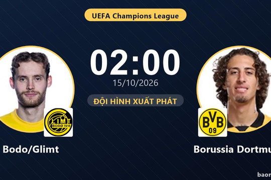 Trực tiếp Bodo/Glimt vs Borussia Dortmund: Bodo/Glimt áp đảo thế trận, chưa có bàn thắng