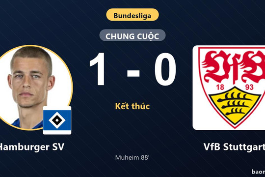 Hạ VfB Stuttgart phút 88, Hamburger SV san bằng điểm số với đối thủ