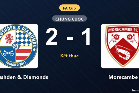 Đánh bại Morecambe 2-1, AFC Rushden & Diamonds khẳng định bản lĩnh tại FA Cup