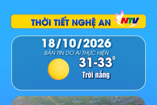 Thời tiết Nghệ An hôm nay 18/10/2026