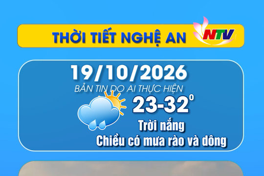 Thời tiết Nghệ An hôm nay - 19/10/2026
