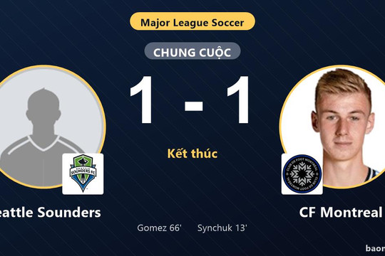 Chia điểm cùng CF Montreal trên sân nhà, Seattle Sounders dậm chân ở vị trí thứ 7