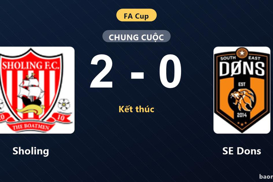 Đánh bại SE Dons 2-0, Sholing thăng hoa còn đối phương ngậm ngùi ôm hận
