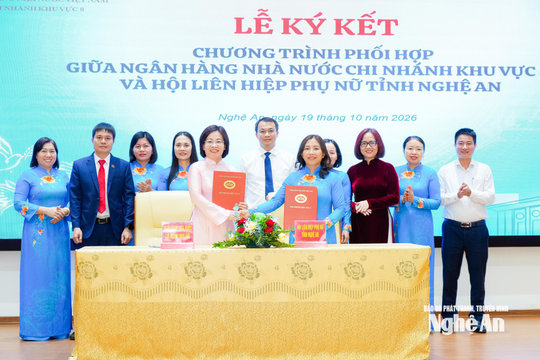 Ký kết Chương trình phối hợp giữa Ngân hàng Nhà nước Chi nhánh Khu vực 8 và Hội Liên hiệp Phụ nữ tỉnh Nghệ An