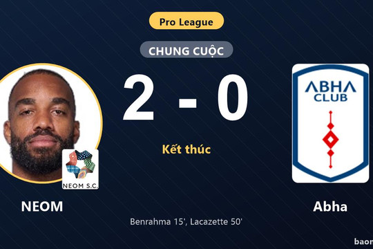 Hạ Abha 2-0, NEOM áp sát tốp đầu còn đối thủ chìm sâu nơi đáy bảng