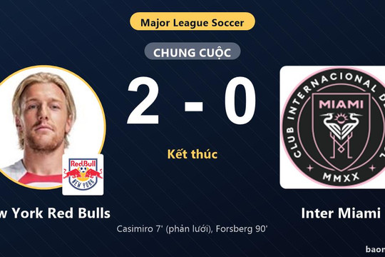Quật ngã Inter Miami 2-0, New York Red Bulls vươn lên thứ 10