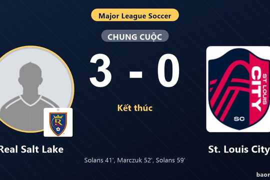 Thua trắng Real Salt Lake 0-3, St. Louis City lỡ cơ hội áp sát ngôi đầu