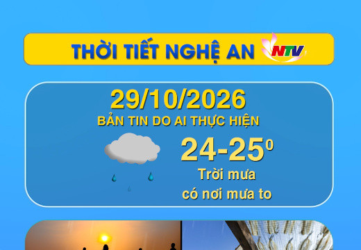 Thời tiết Nghệ An hôm nay 29/10/2026